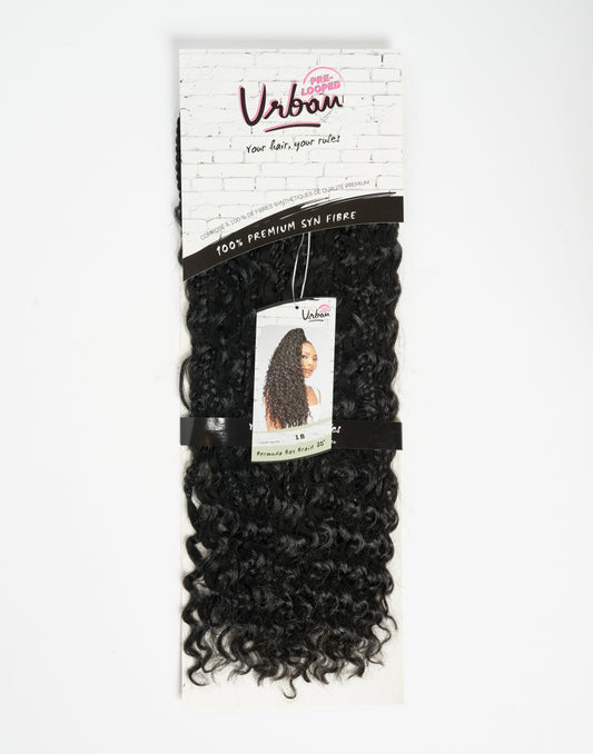 Pre-Looped Color 1 Bermuda Box braid 20 hair extensions for braiding
