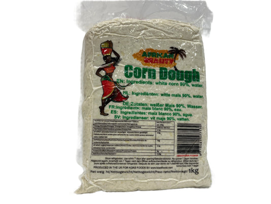 Ready to use Corn Dough in oba african store, paruošta kukurūzų miltų tešla Lietuvoje, Vilnius