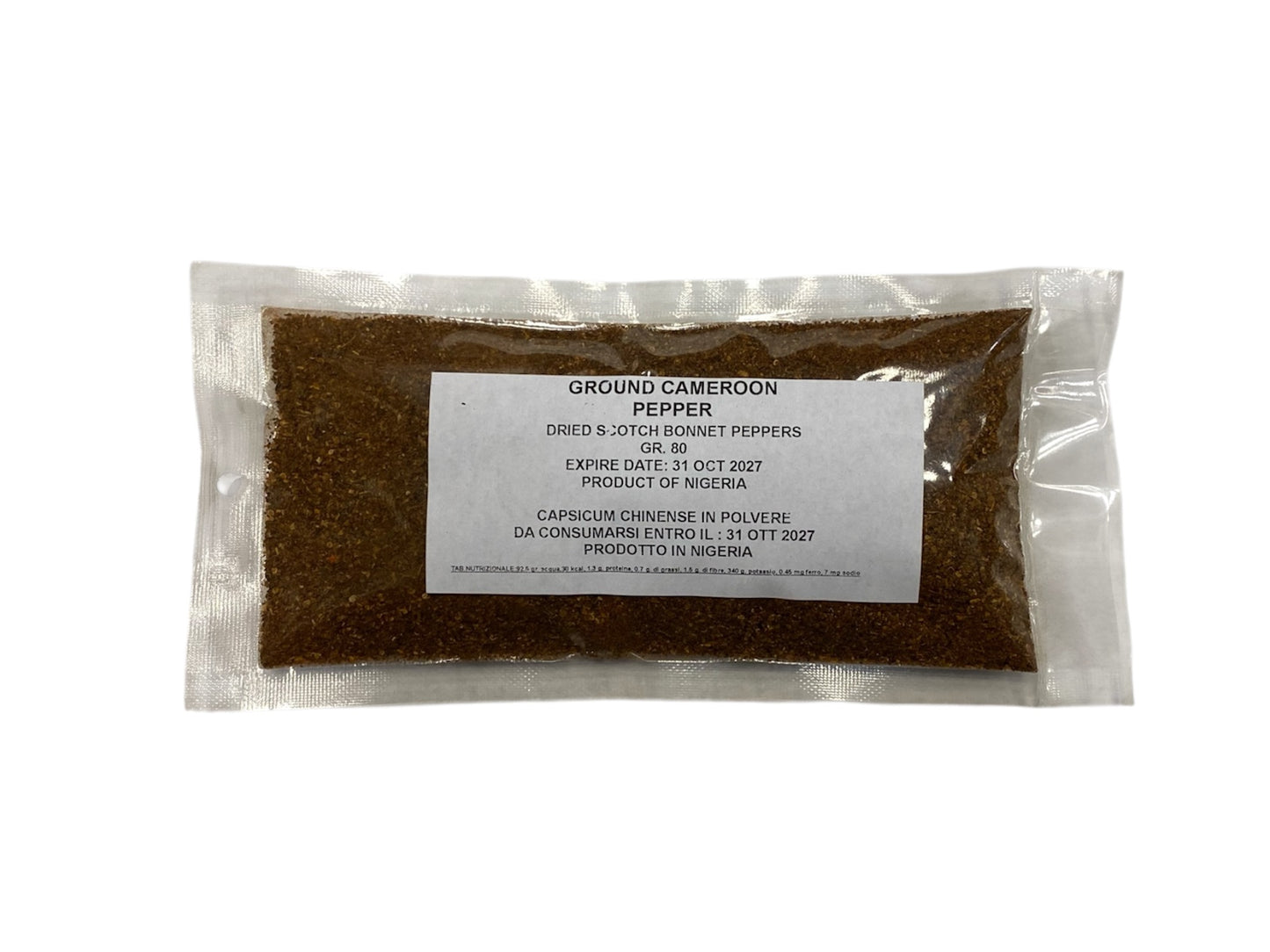 Ground Cameroonian pepper/Dried Scotch bonnet 80g