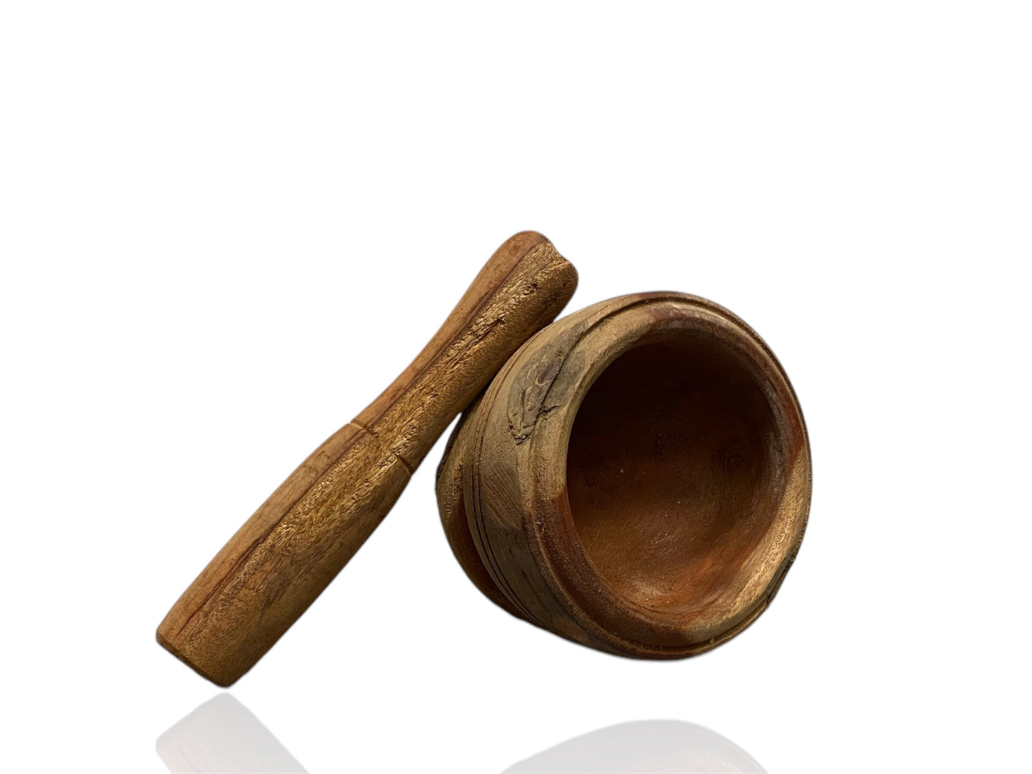 Wood morta with pestle