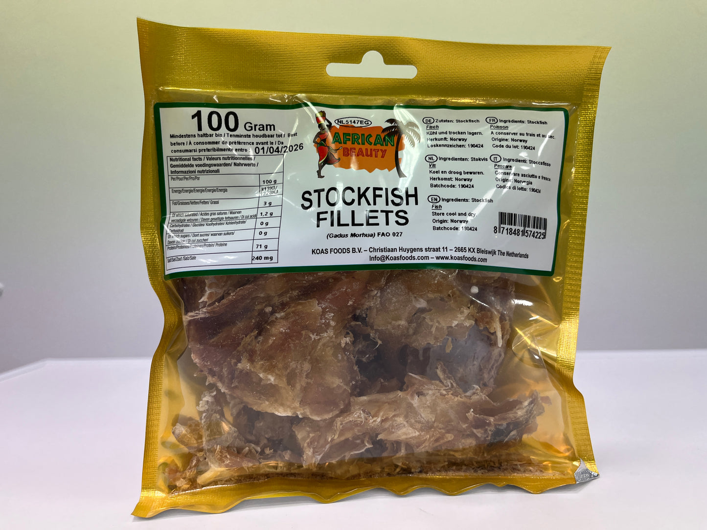 African Beauty Stockfish COD fillets - 100 grams