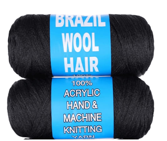 Brazilian Wool for Braid (Black) - 1 Piece