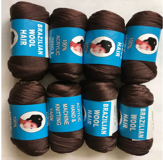 Brazilian Wool for Braid (Brown) - 1 Piece