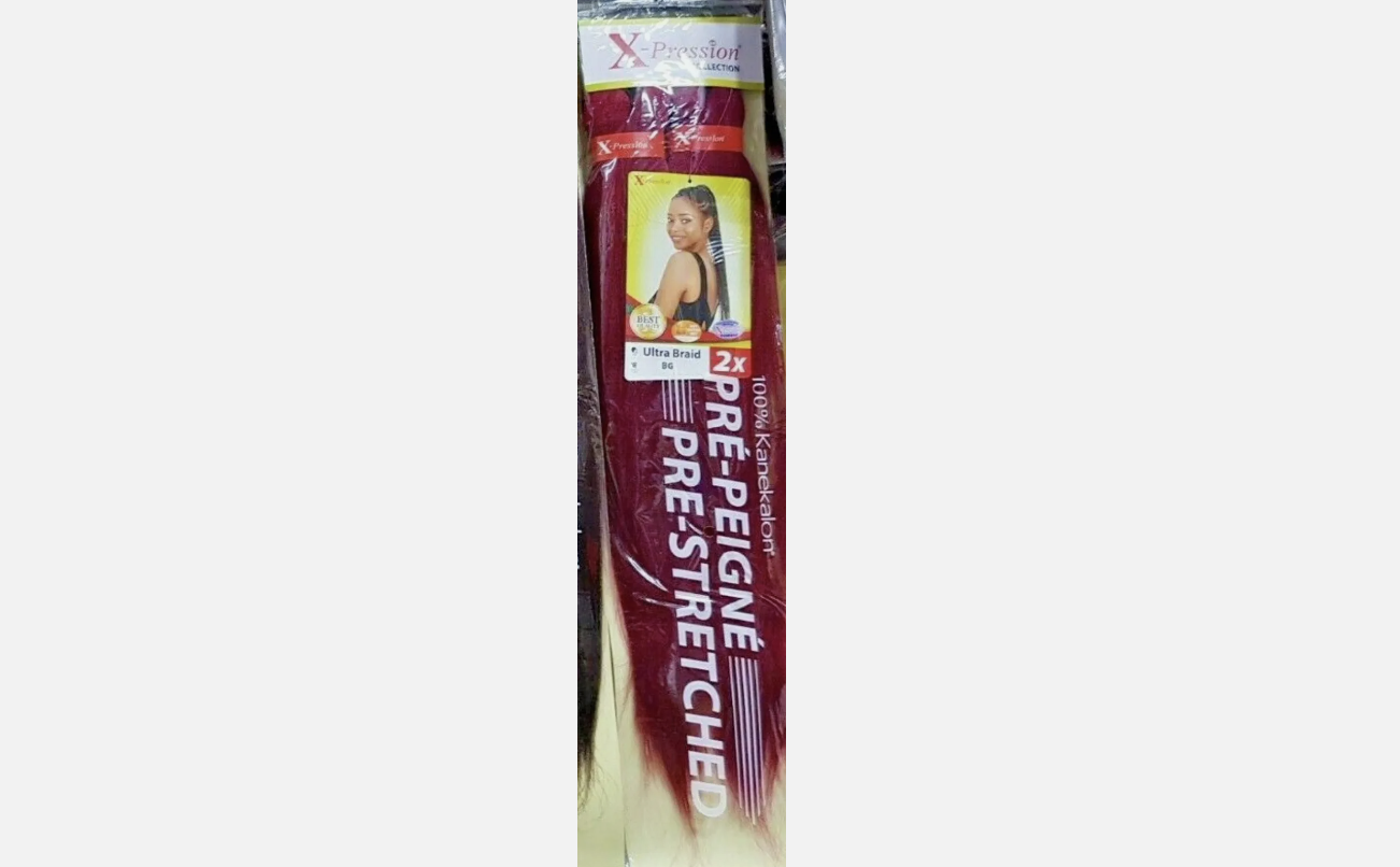 Color Burgundy X-PRESSION Ultra Braid 82 Hair extensions for braiding - 82 inches 160g