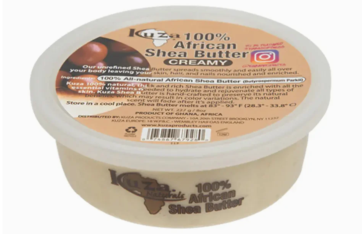 100% NATURAL AFRICAN SHEA BUTTER CREAMY WHITE 8oz - KUZA