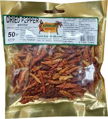 African beauty whole dried pepper 50g