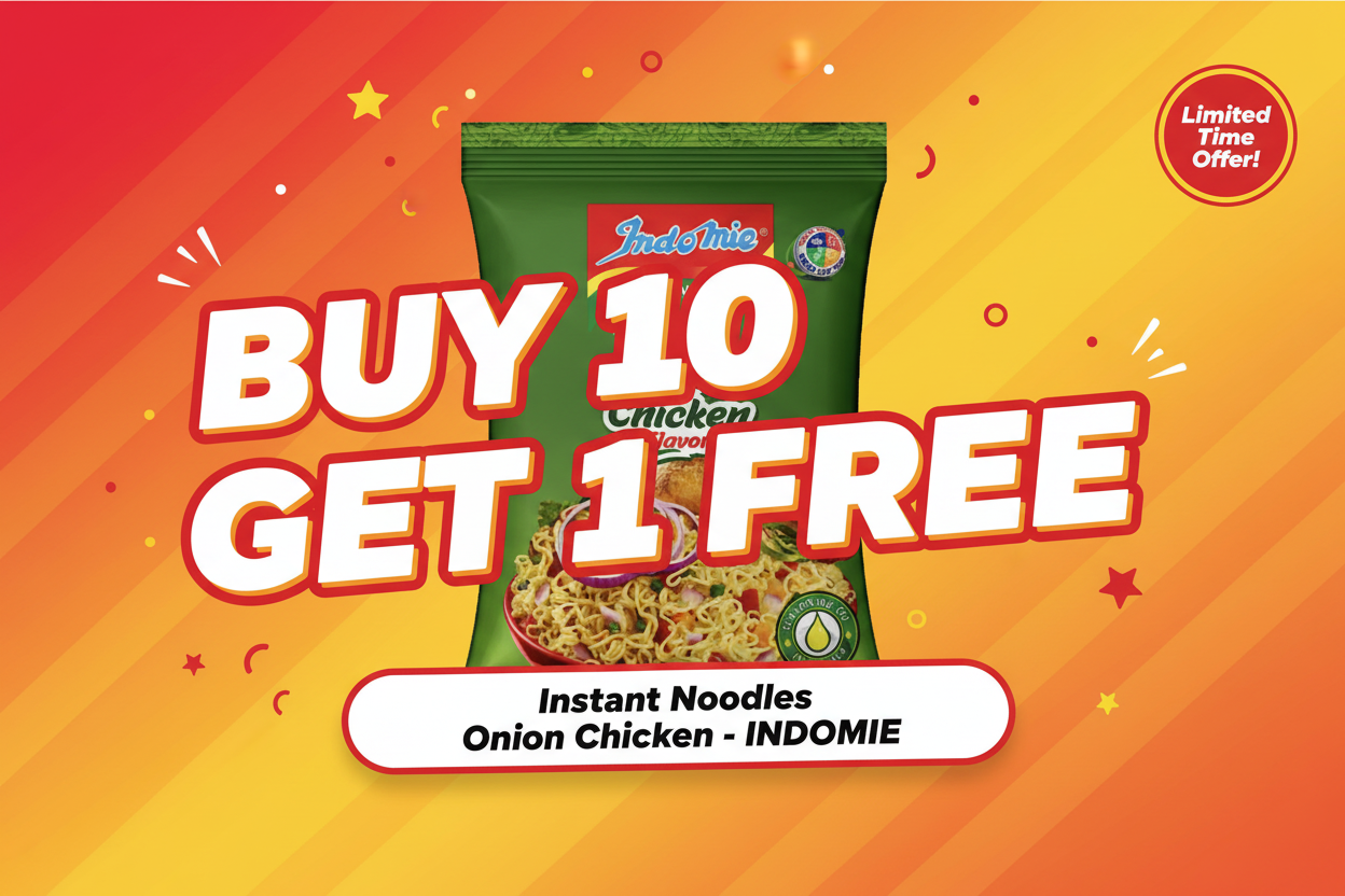 Indomie Buy 10 Get 1 Free Promotional Banner